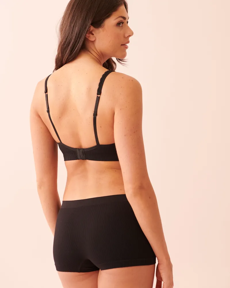 Push Up Plunge Seamless Ribbed Bralette