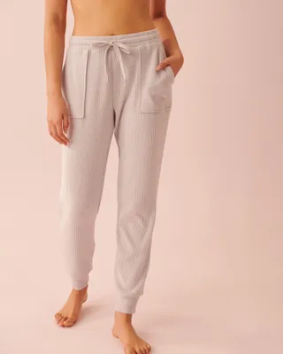 Soft Knit Ribbed Fitted Pants