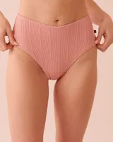 TEXTURED High Waist Cheeky Bikini Bottom