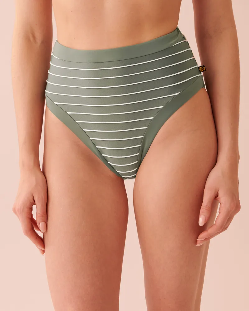 STRIPED High Waist Bikini Bottom