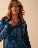 Recycled Fibers Lace Trim Button-down Shirt
