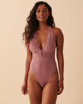 Lace and Mesh Plunge Teddy