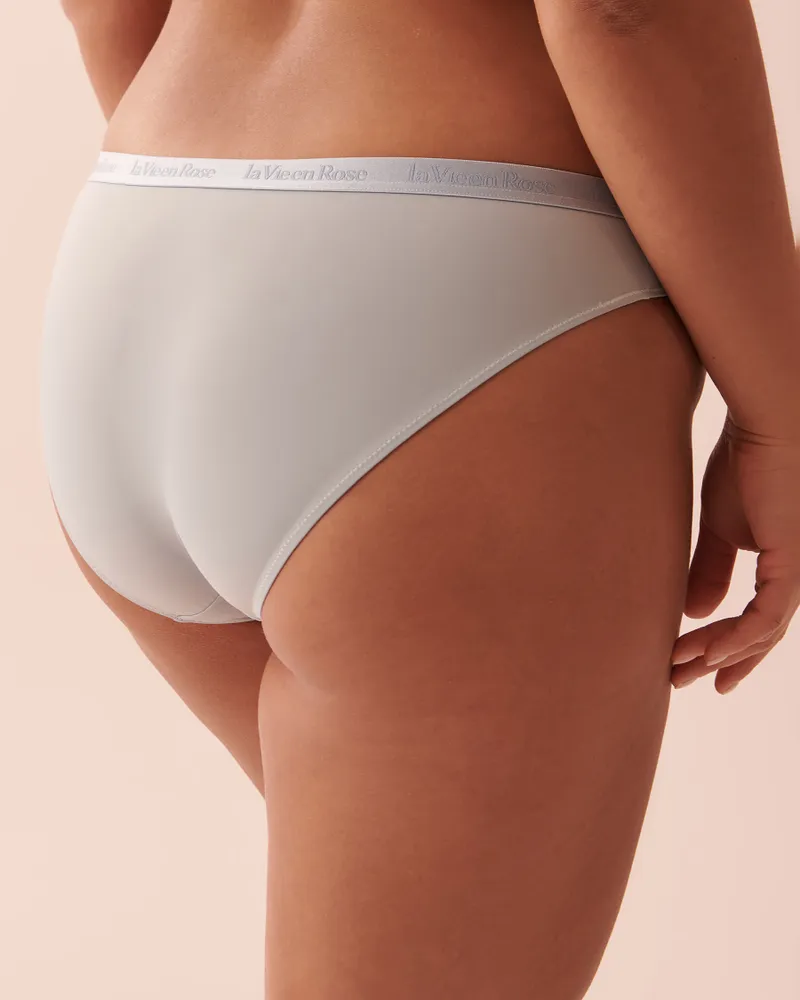 Cotton and Logo Elastic Band Thong Panty