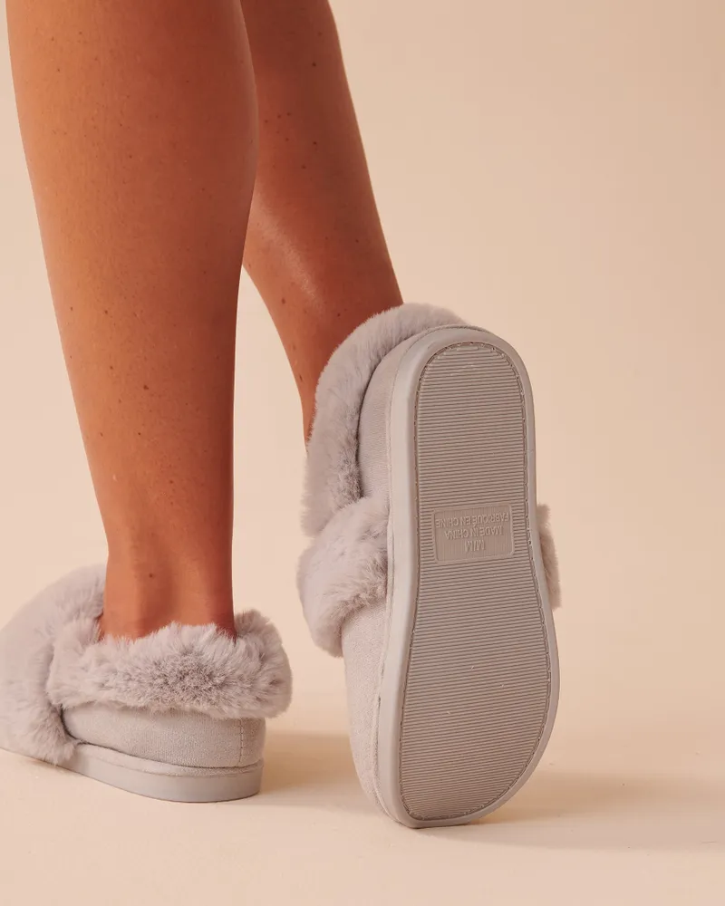 Faux Suede Bootie Slippers