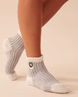 Knitted Socks with Winter Embroidery