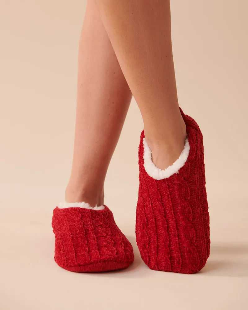 2 Pair Pack Women's Chenille Slipper Socks Lavender Infused Non-slip F |  MinxNY