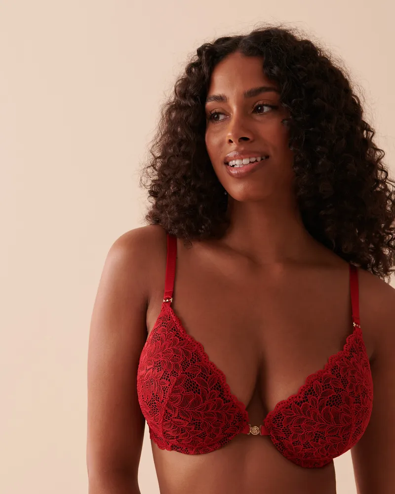 Lightly Lined Front Closure Lace Bra