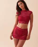 Floral Lace and Mesh 2-piece Set