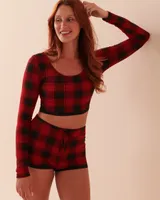 Buffalo Plaid Super Soft Crop Shirt