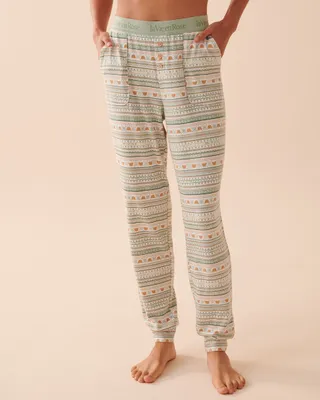 Pantalon de pyjama ajusté à imprimé nordique en fibres recyclées