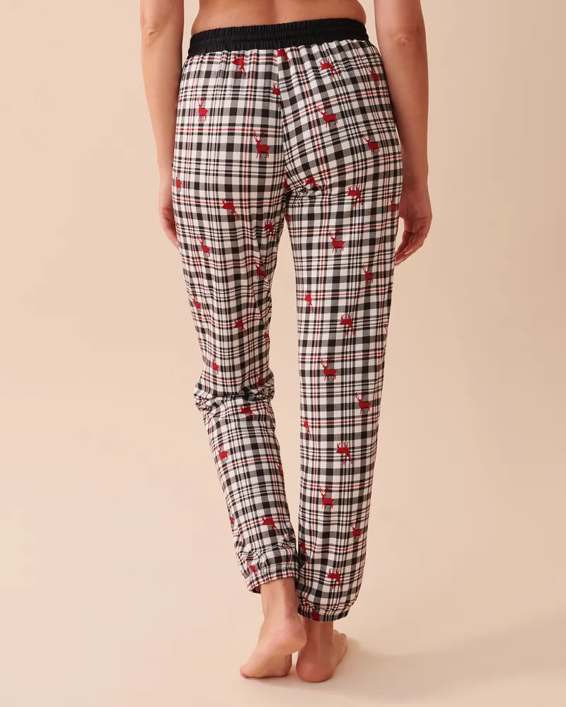 La Vie en Rose Deer Print Super Soft Jogger Pajama Pants