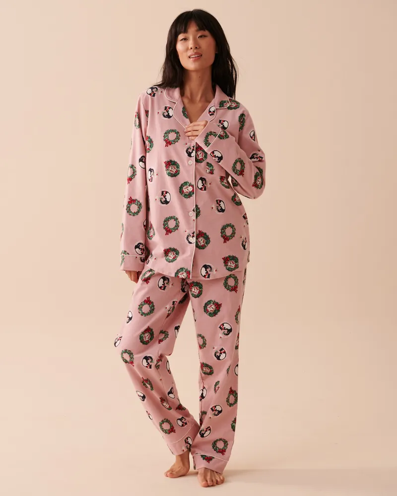 Ensemble pyjama en flanelle imprimé hivernal
