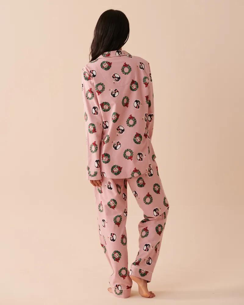 Ensemble pyjama en flanelle imprimé hivernal