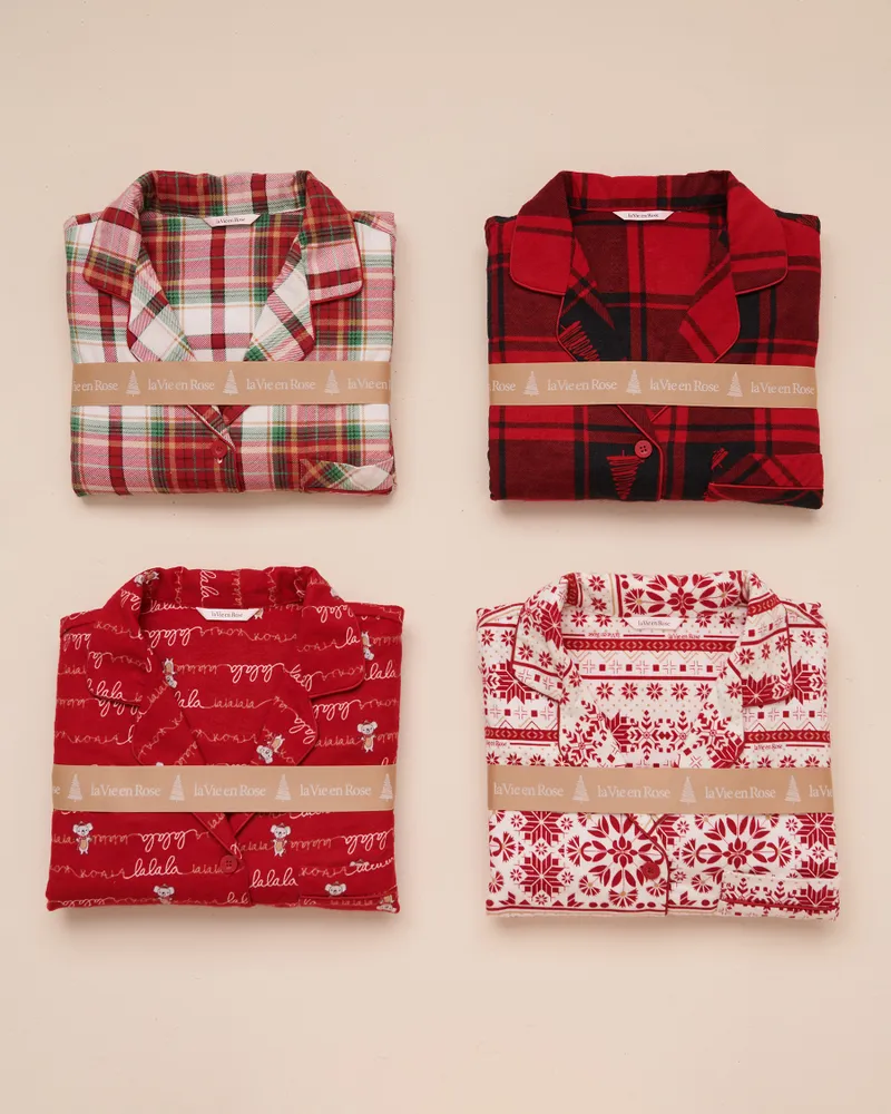 Winter Print Flannel PJ Set
