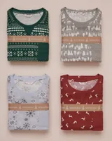 Winter Print Waffle Knit PJ Set