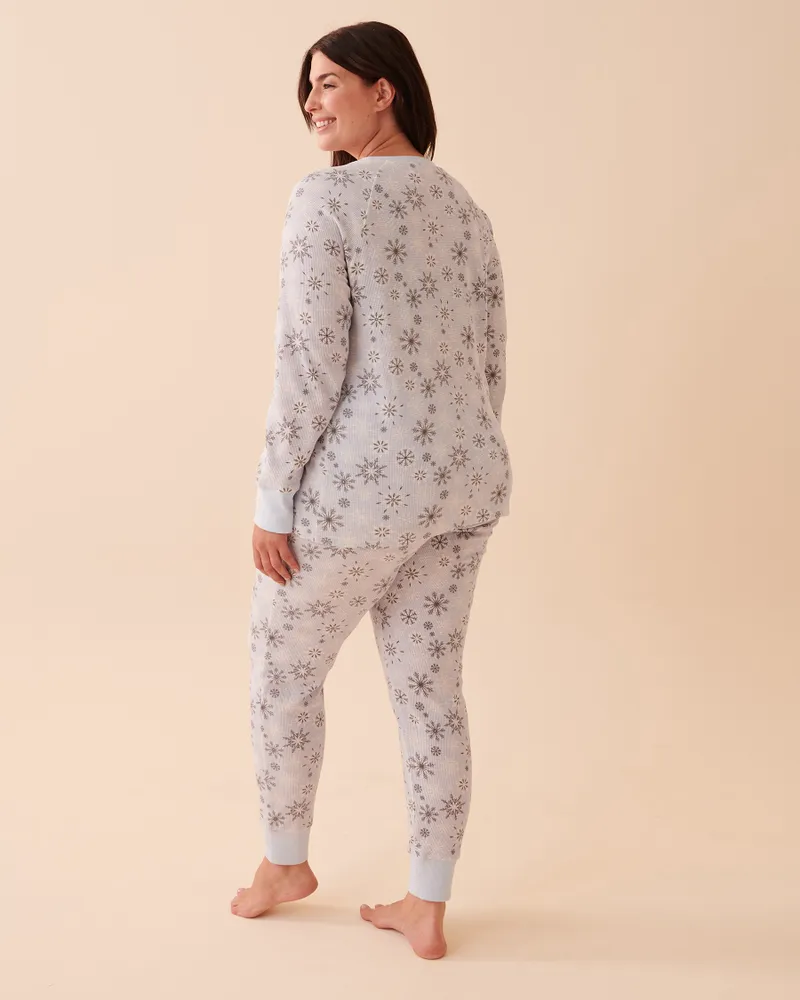 Ensemble pyjama en jersey gaufré à flocons