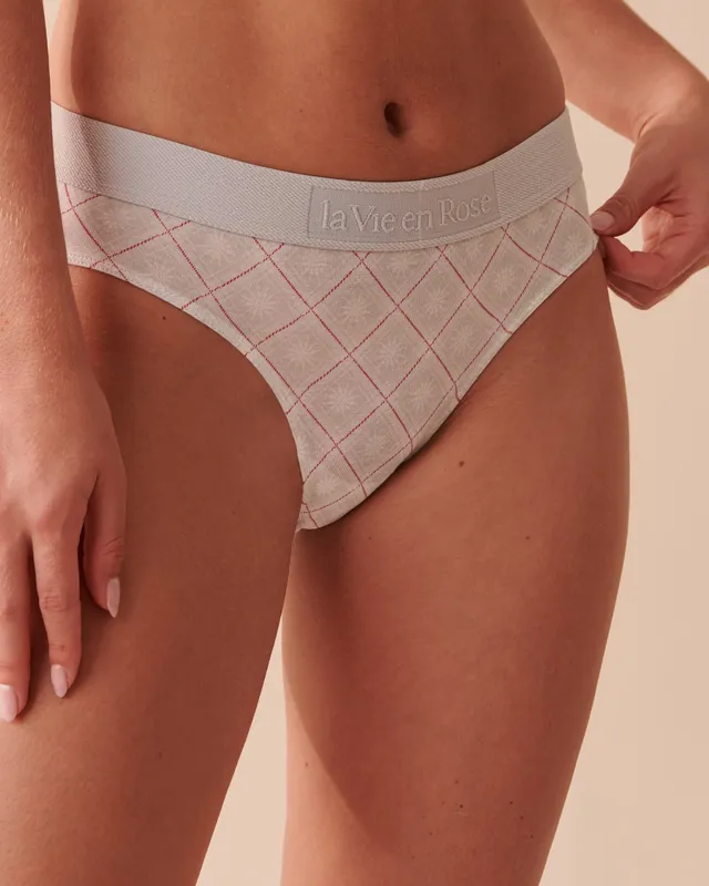 La Vie en Rose Cotton and Logo Elastic Band Bikini Panty