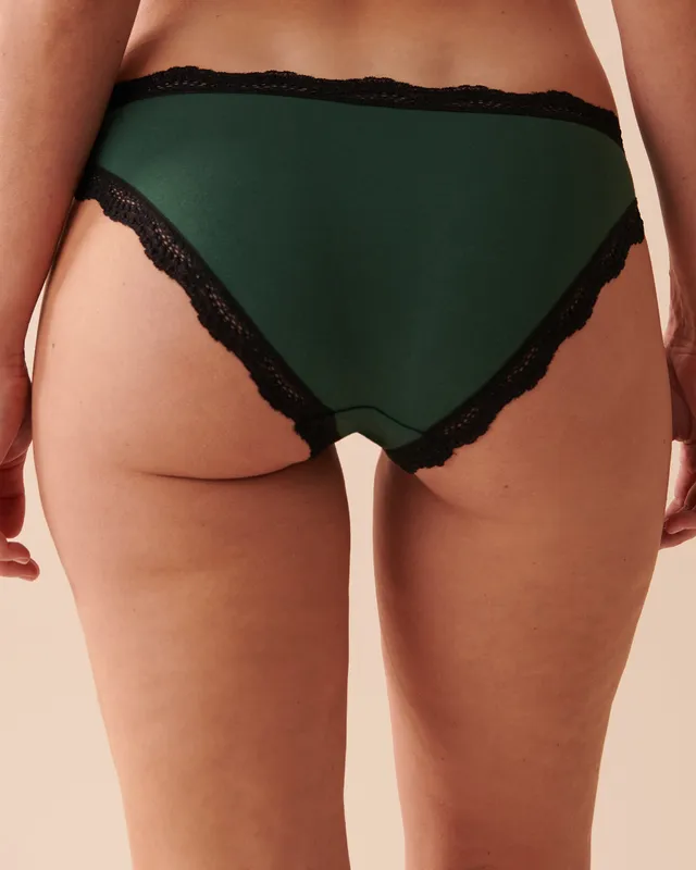 Modal and Lace Trim Bikini Panty