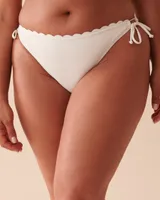 POPCORN TEXTURED Side Tie Brazilian Bikini Bottom