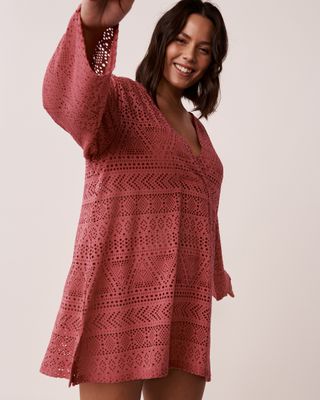 V-neck Crochet Tunic