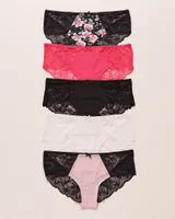 La Vie en Rose Microfiber and Lace Hiphugger Panty