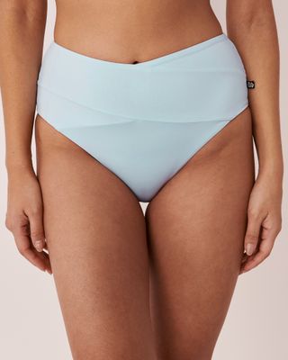 CORYDALIS Recycled Fibers Crossed High Waist Bikini Bottom