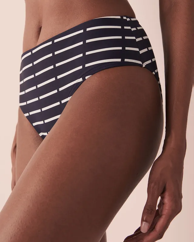 La Vie en Rose MODERN STRIPE Mid Waist Bikini Bottom