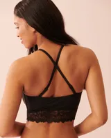 Lightly Lined Lace Trim Bandeau Bra