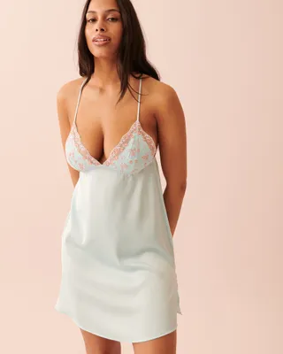 Satin Nightie with Embroidery