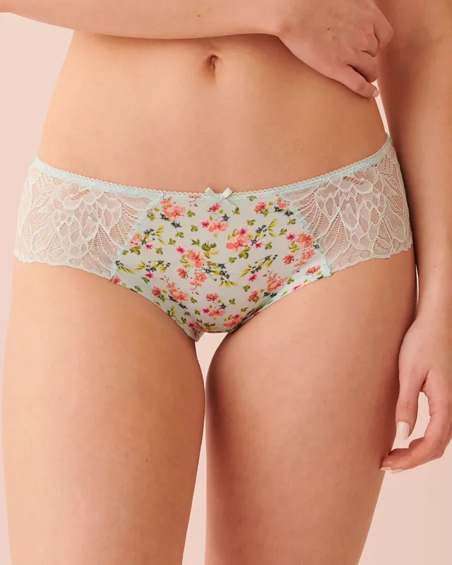 La Vie en Rose Microfiber and Lace Hiphugger Panty