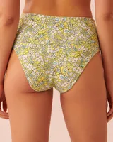 FIELDS OF FLOWERS Recycled Fibers Reversible High Waist Bikini Bottom