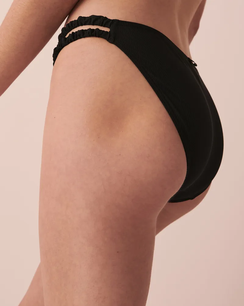 RIB Shirred Sides Bikini Bottom