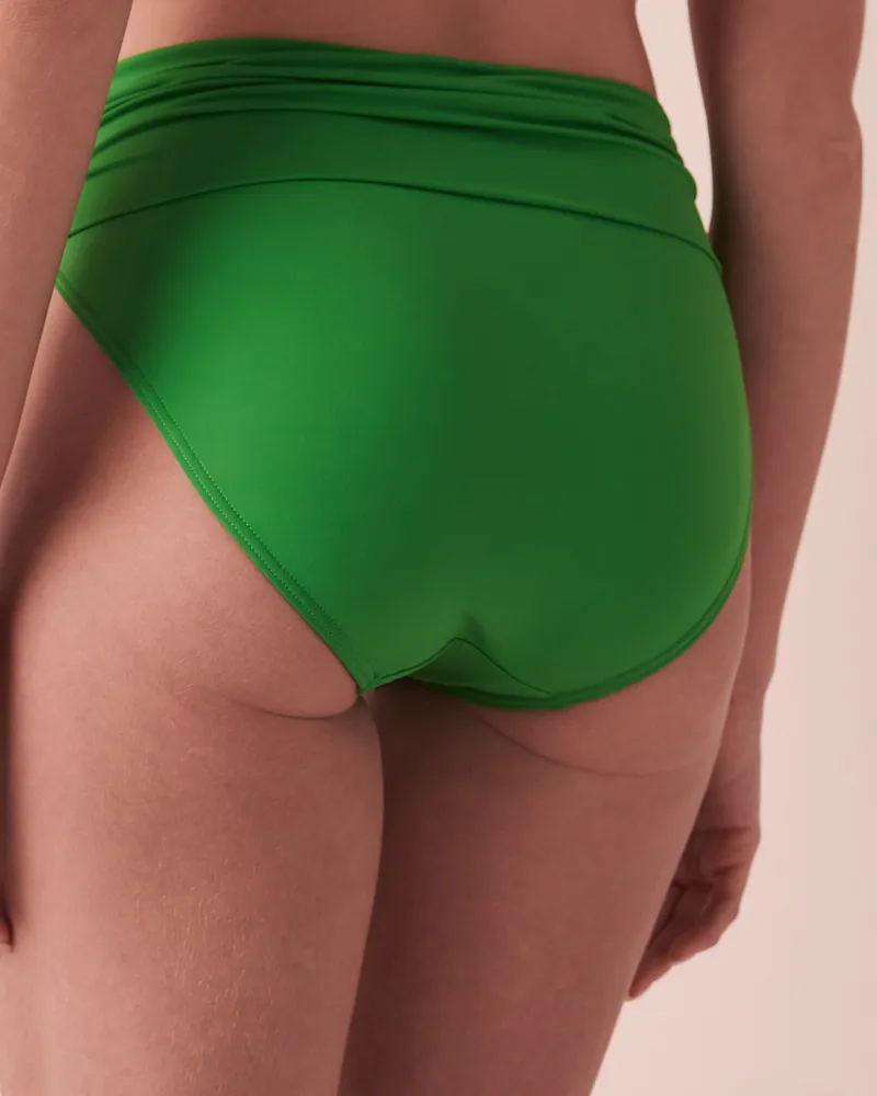 SOLID Folded Waistband Bikini Bottom