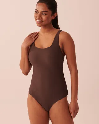 TEXTURED Square Neck One-piece Swimsuit