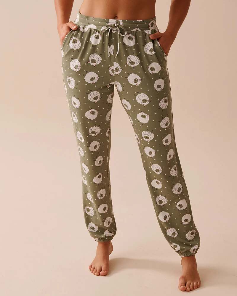 Sheep Print Super Soft Jogger Pajama Pants