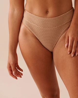 COCONUT Crochet High Leg Cheeky Bikini Bottom