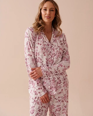 Purple Flowers Super Soft Button-down Shirt