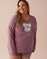 Koala Print Cotton Long Sleeve Shirt