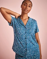 Soft Jersey Short Sleeve Button-down Shirt