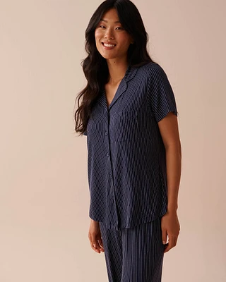 Soft Jersey Short Sleeve Button-down Shirt