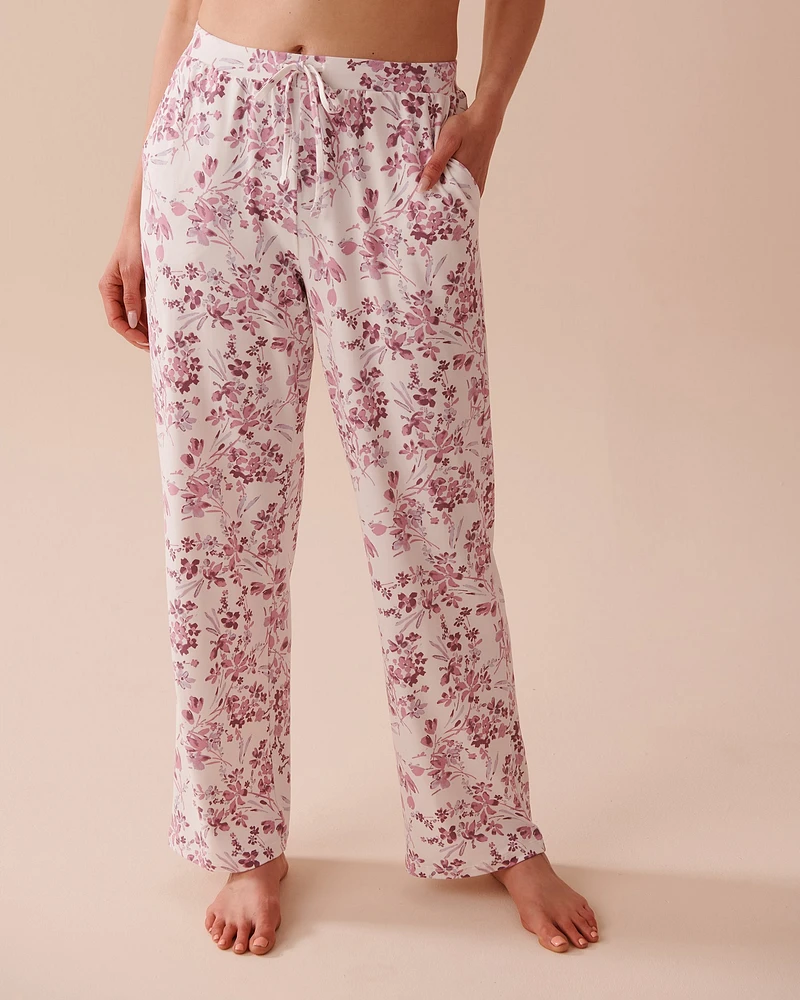 Purple Flowers Super Soft Pajama Pants