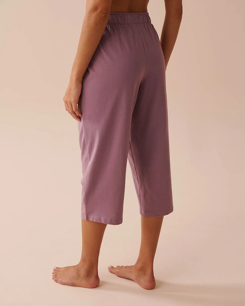 Solid Cotton Pajama Capris