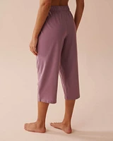 Solid Cotton Pajama Capris