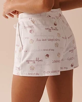 Cupcake Print Recycled Fibers Pajama Shorts