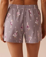 Goose Print Cozy Shorts