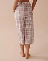 Grey Plaid Super Soft Capris