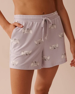 Koala Print Super Soft Pajama Shorts