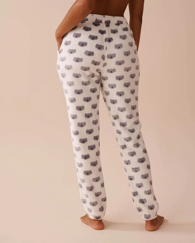 Koala Print Soft Plush PJ Set