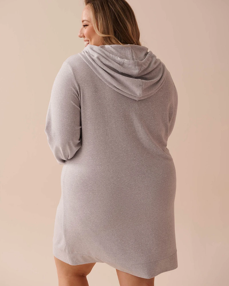 Recycled Fibers Long Sleeve Hooded Sleepshirt