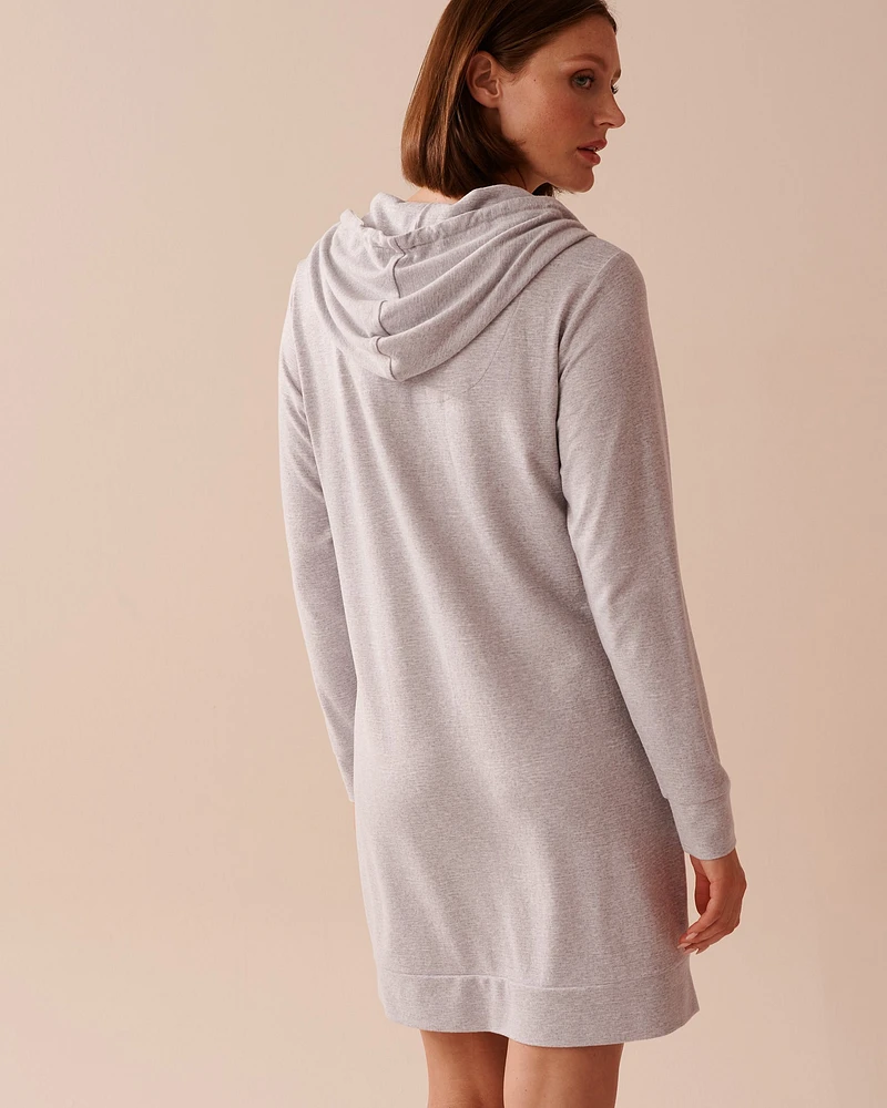 Recycled Fibers Long Sleeve Hooded Sleepshirt